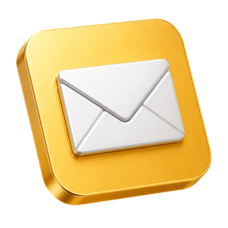 Icono 3D decorativo con forma de sobre postal en la página de contáctenos